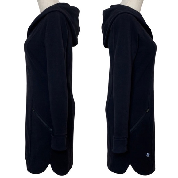 Athleta Black Warm Up Mini Dress Long Sleeves Half Zip - Picture 5 of 17